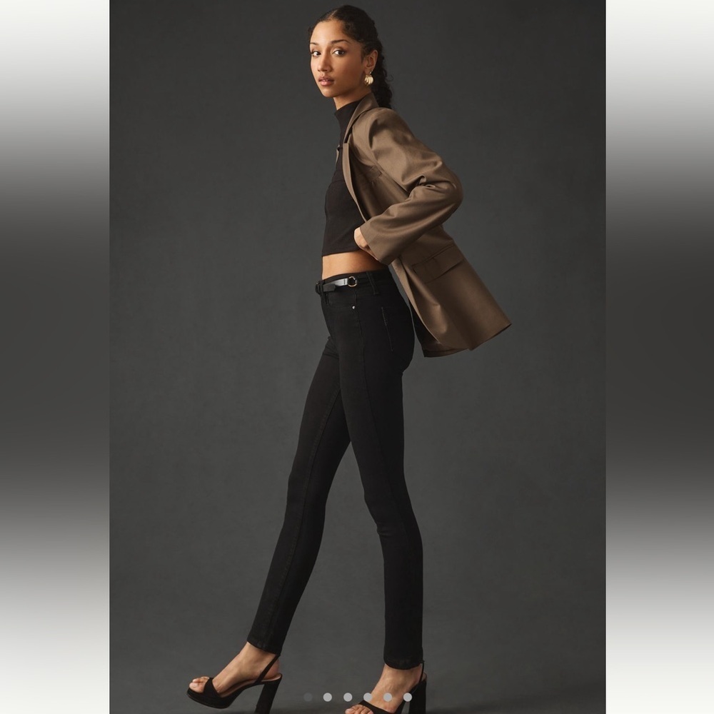 AG The Prima Skinny Jeans mid Rise Slim pitch Black 27 R cigarette